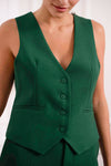 Natasha Tailored Vest - Green