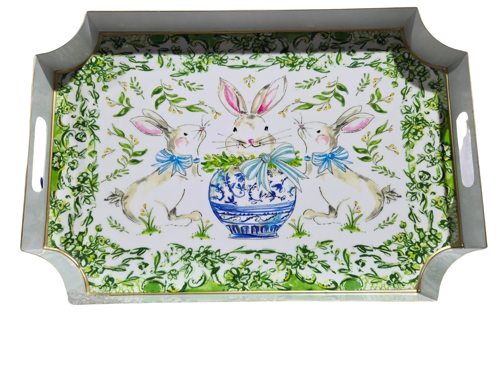 Bunny Trio Enameled Jaye Tray