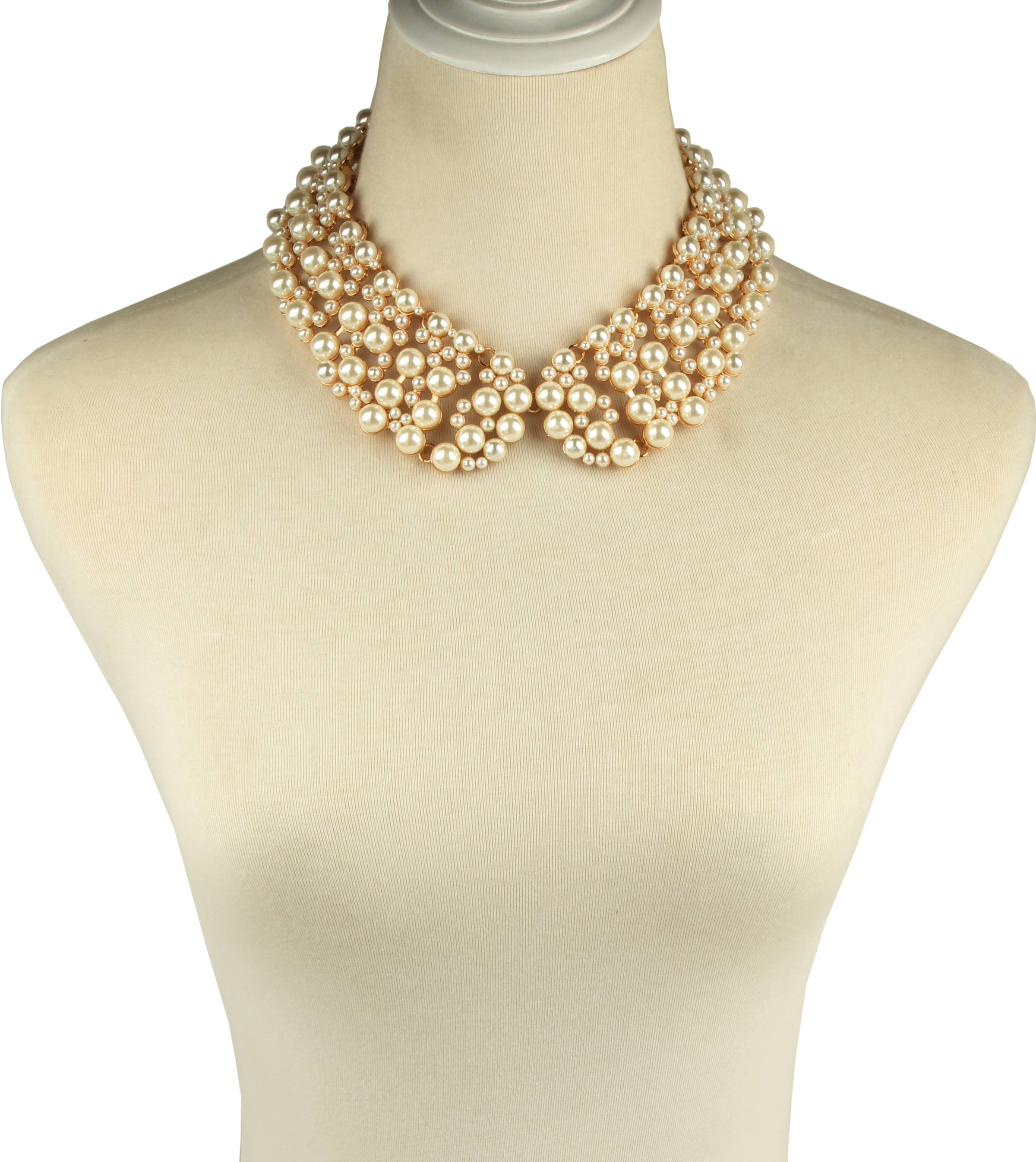 Pearl and Gold Collar Necklace