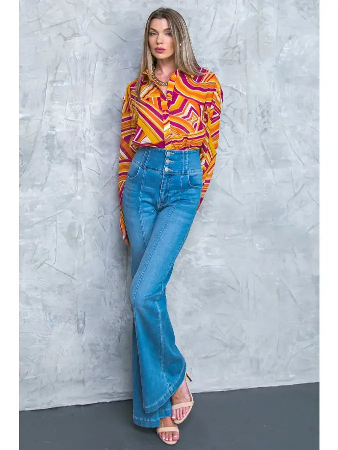 That's Groovy Button Up Blouse