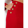 Natasha Tweed Midi Skirt - Red
