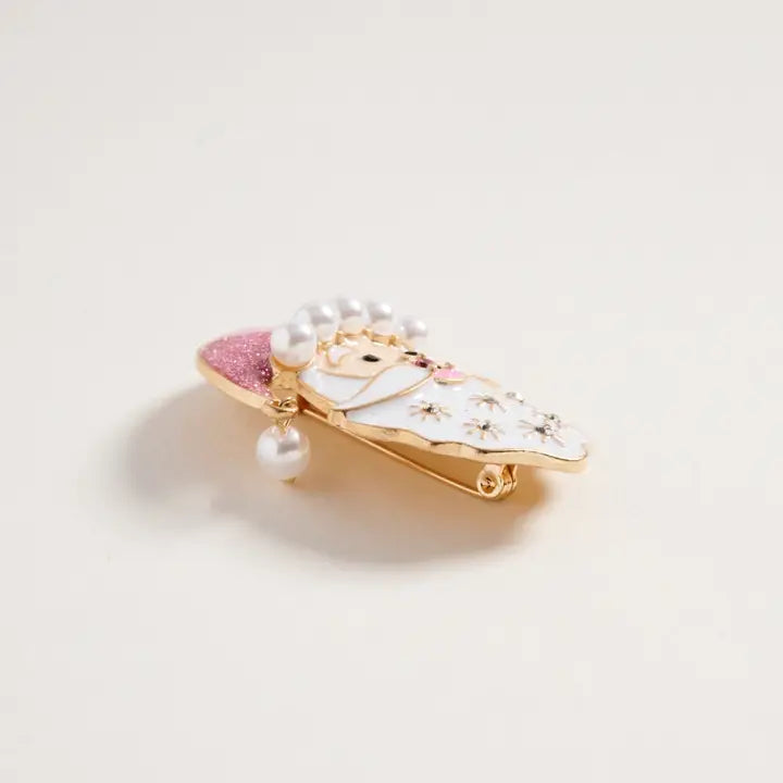 Santa Brooch - Pink