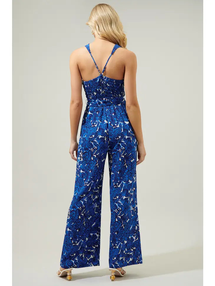 Ava Blue Floral Jumpsuit