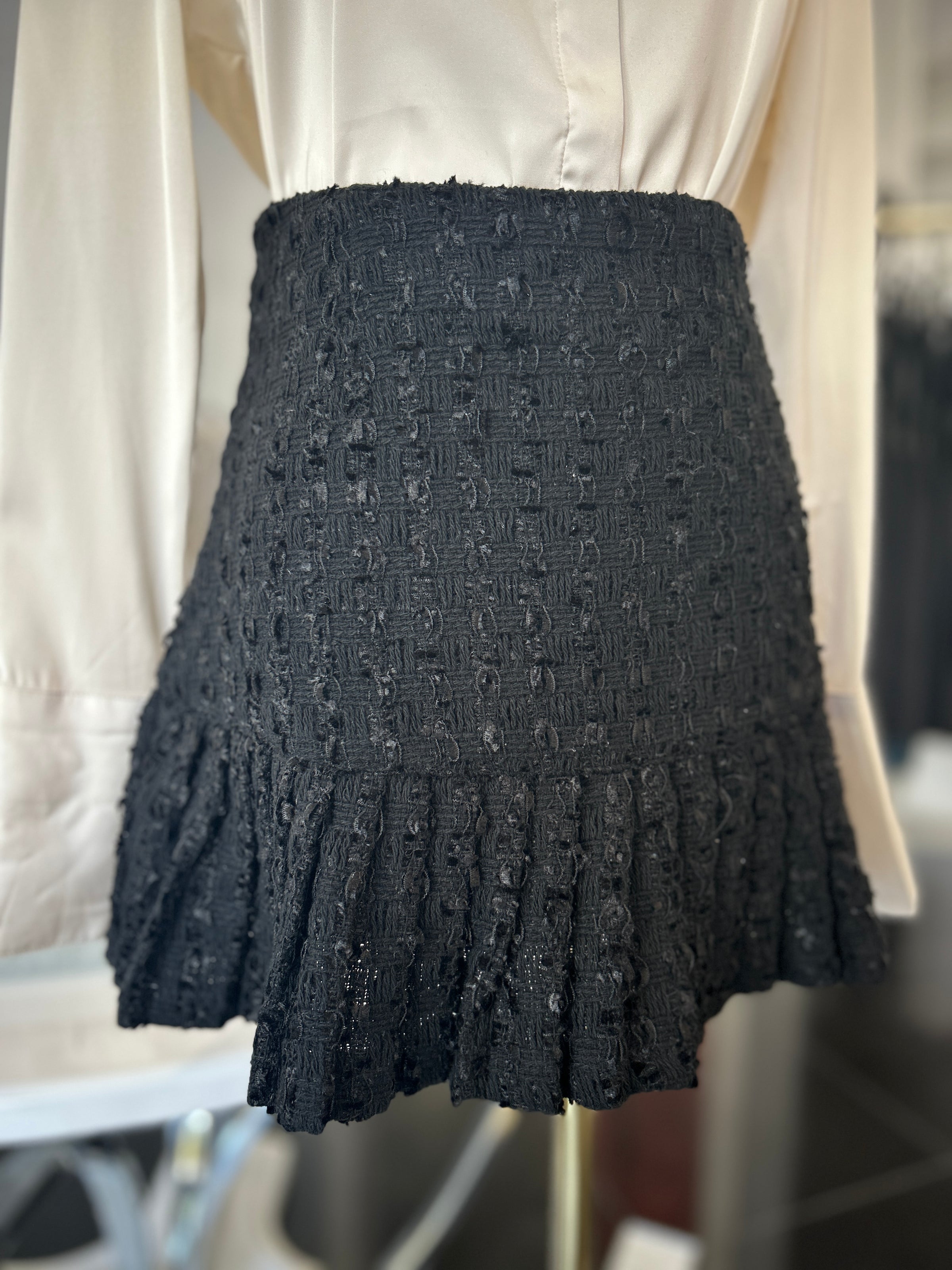 Tweed Mini Skirt - Black