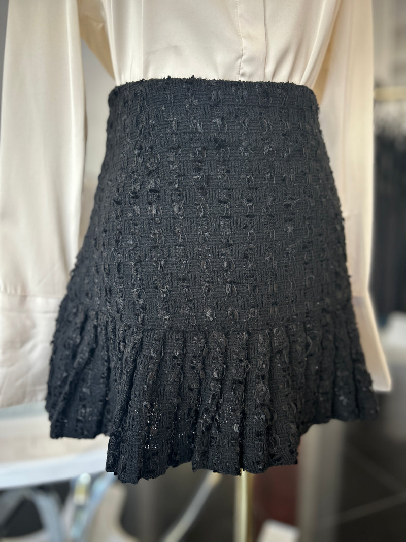 Tweed Mini Skirt - Black