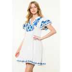 Santorini Tiered Embroidered Dress