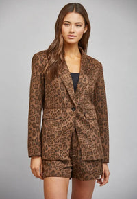 Leopard Suede Blazer