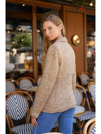Natasha Tweed Fitted Blazer - Gold