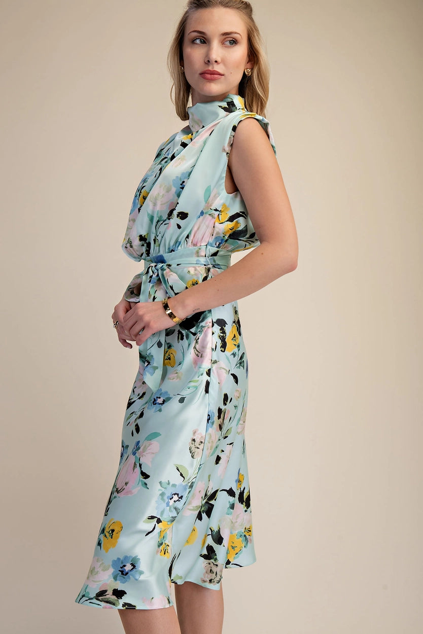 Floral Midi Dress - Mint