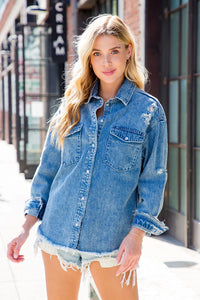 Denim Button Up Shacket