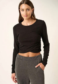 Knit Cropped Top - Black