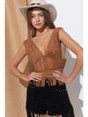 Emie Fringe Suede Top Rodeo