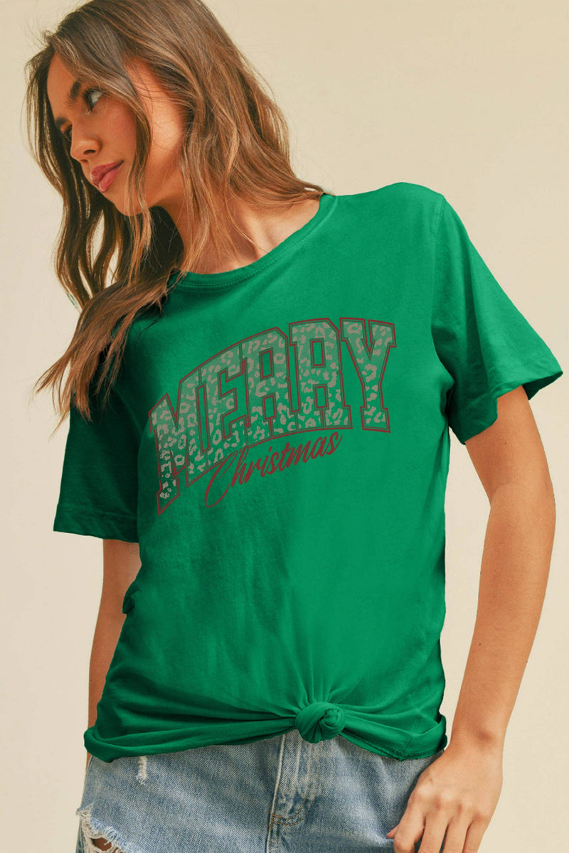 Merry Christmas Graphic Tee -Forest