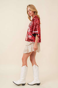 Candy cane sequin Crop Top