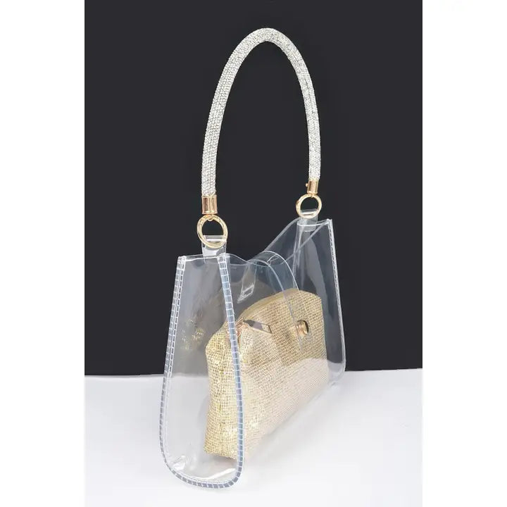 The Clear Bag - Rhinestone Handle