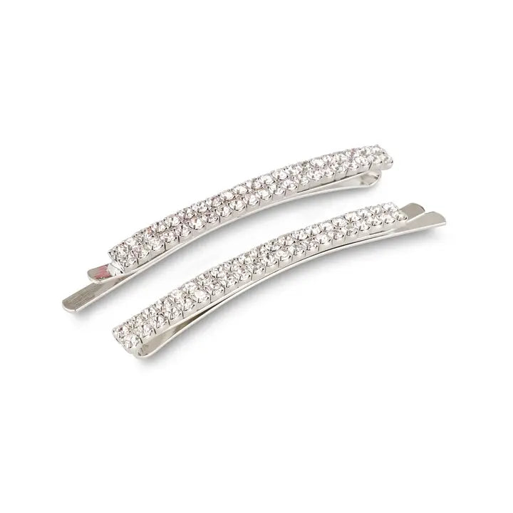 Rhinestone Bobby Pins - Silver