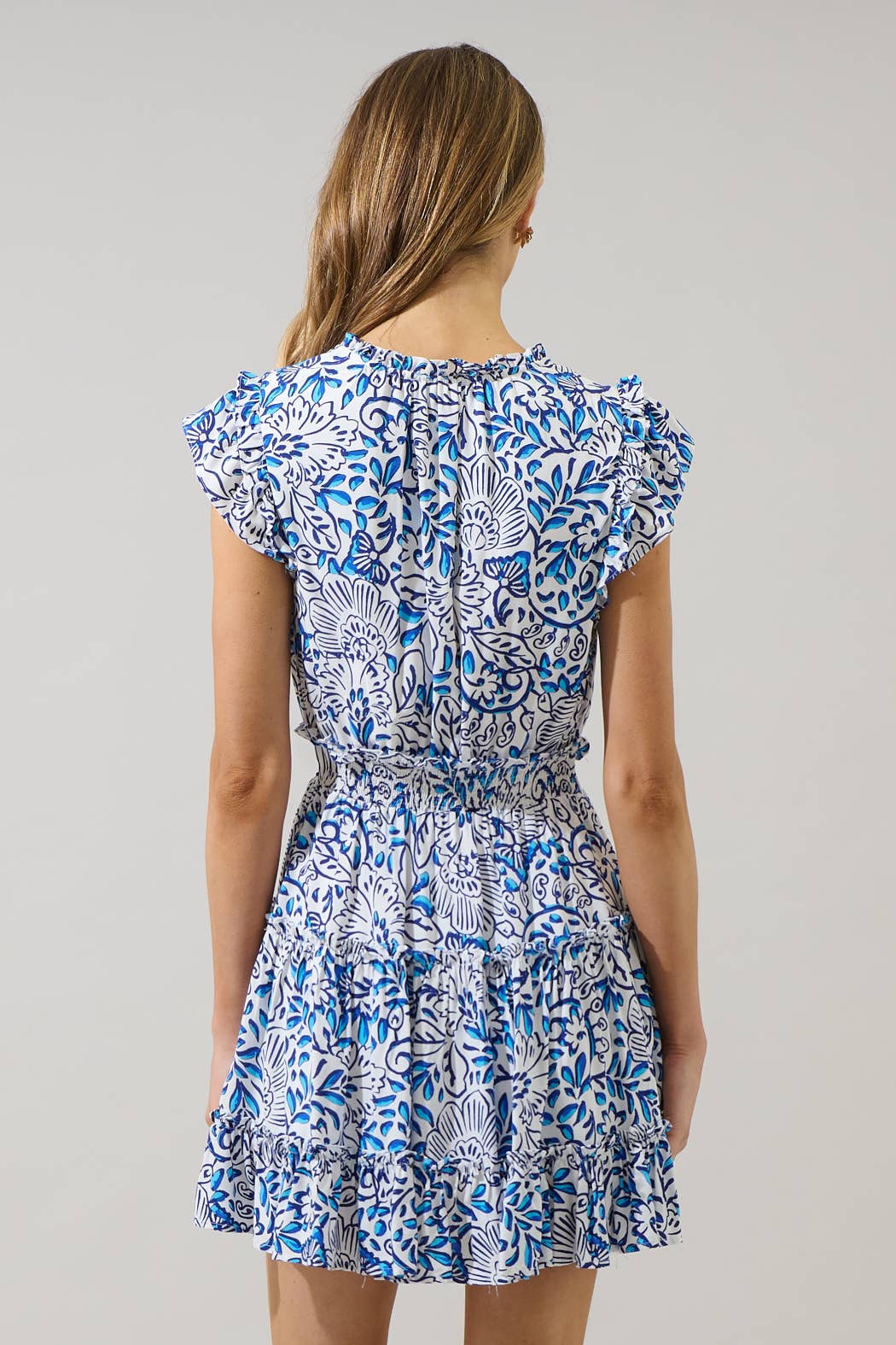 Toledo Floral Mini Dress - Blue