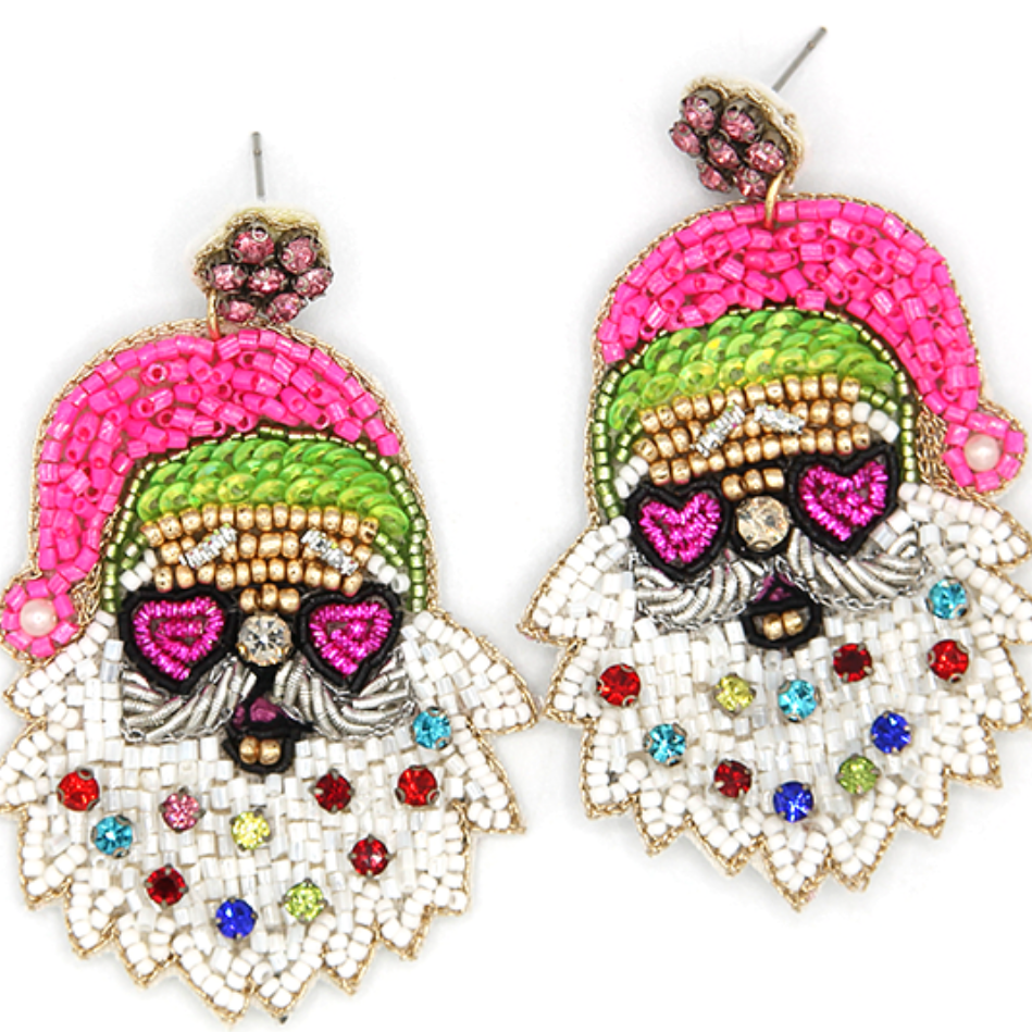 Santa Beaded Earrings