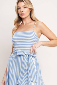 Striped Woven Midi Dress