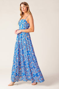 Summer Woven Maxi Dress - Blue