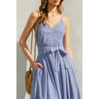 Pin Stipe Midi Dress