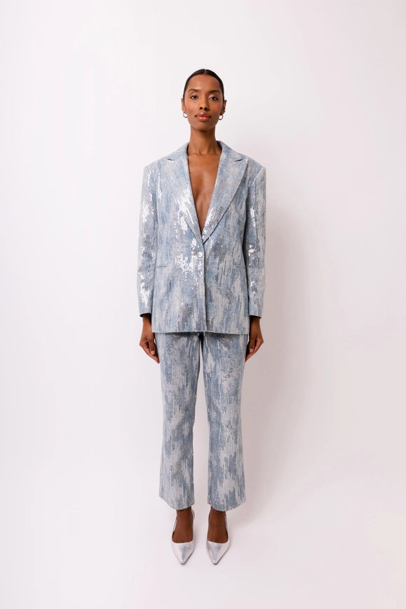 Embellished Denim Pants