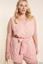 Peachy Belted Romper - Curve