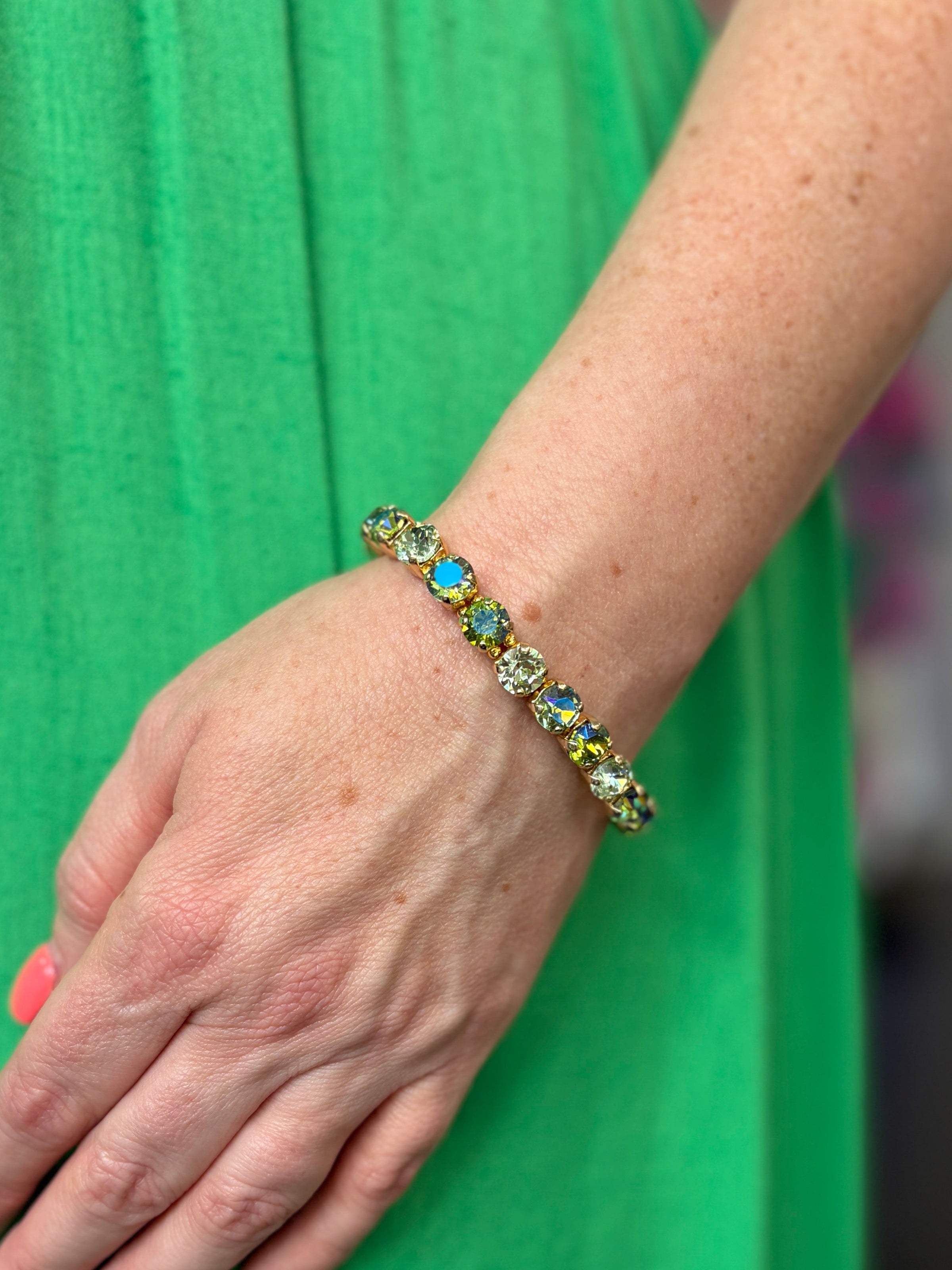 Crystal Vault Bracelet - Blue/Green Mix