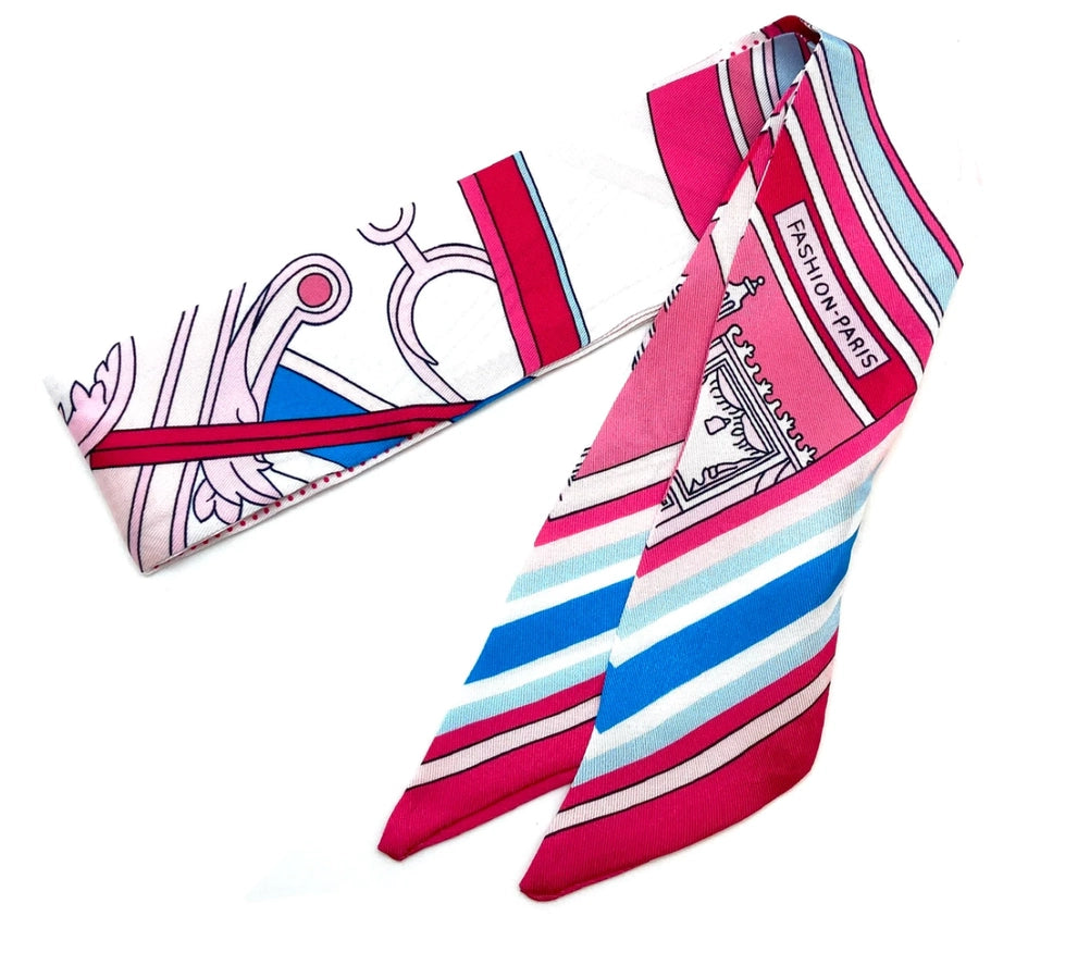 Paris Fashion Twilly Skinny Scarf - Pink