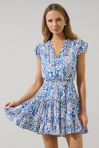 Toledo Floral Mini Dress - Blue
