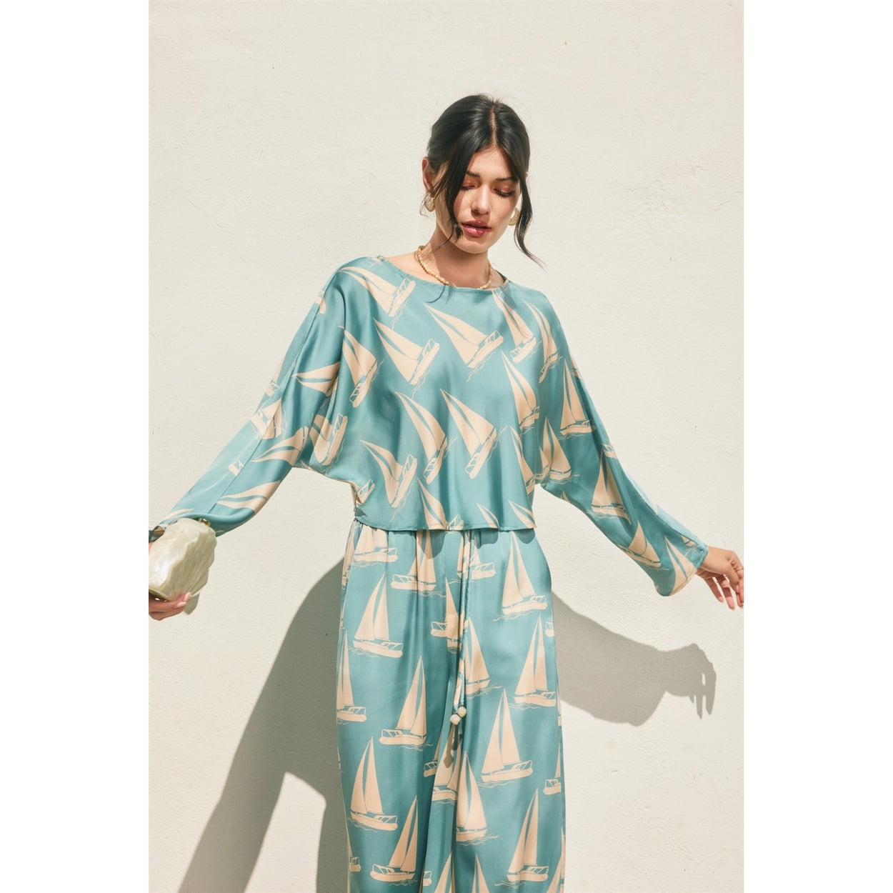 Coastal Reverie Wide Leg Pants - Blue