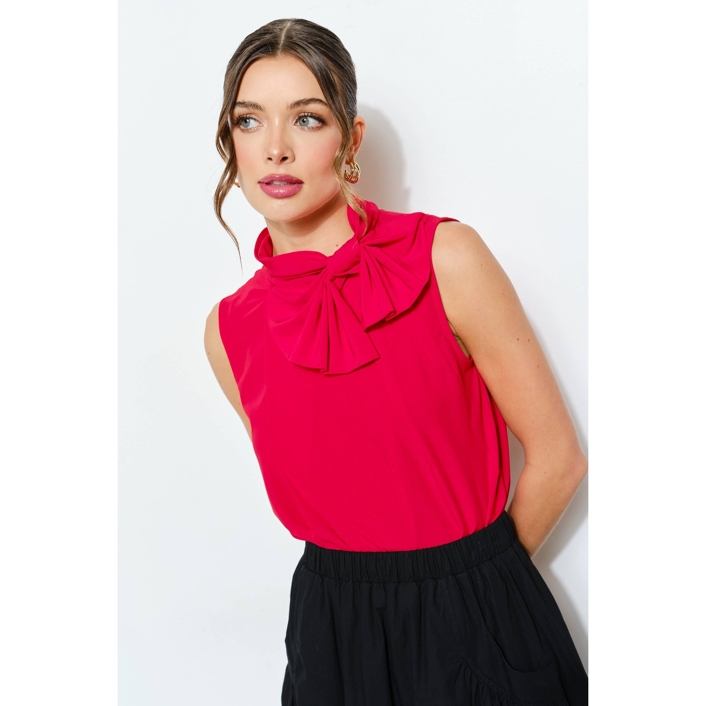 High Neck Blouse - Red