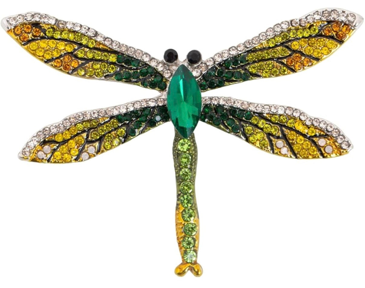 Dragonfly Brooch - Green