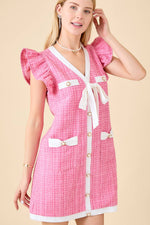 Luxe Tweed Dress - Pink