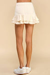 Tiered Ruffle Textured Skirt - Cream