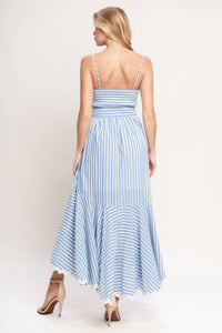 Striped Woven Midi Dress