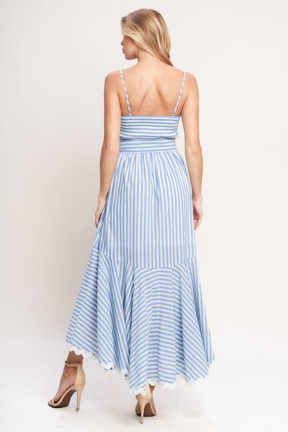 Striped Woven Midi Dress
