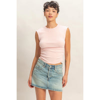 Cap Sleeve Top - Soft Pink