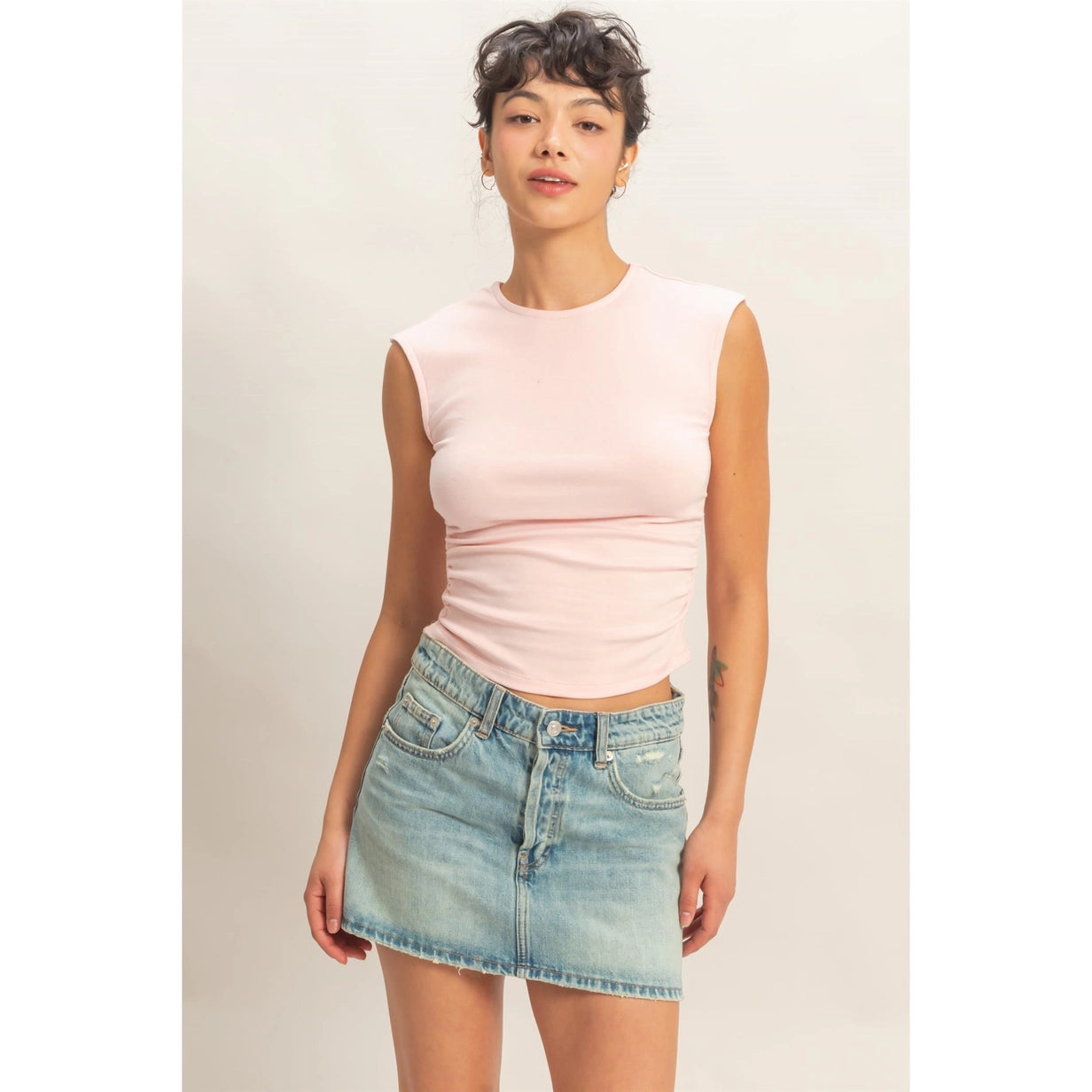 Cap Sleeve Top - Soft Pink