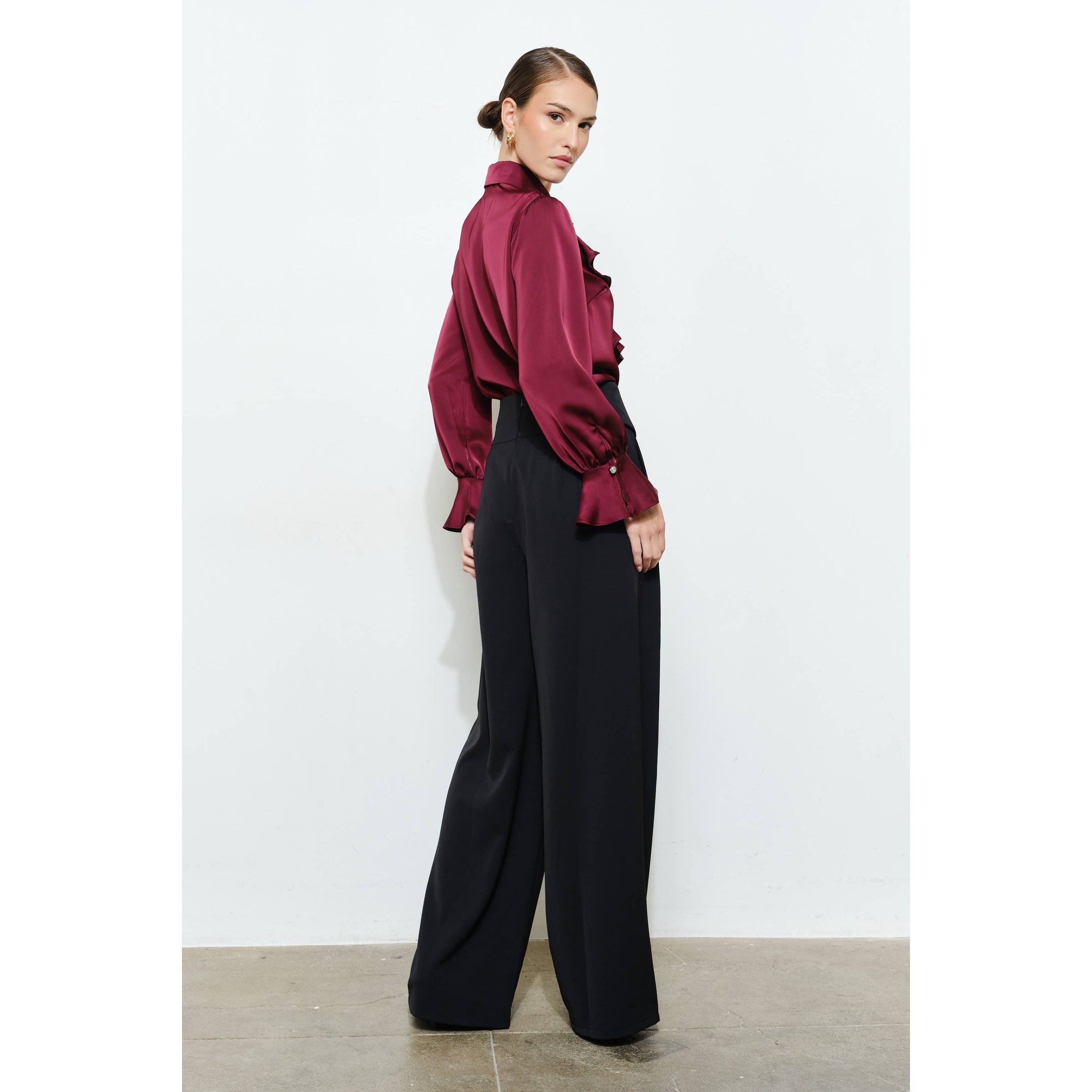 Sasha Bell Sleeve Blouse - Wine