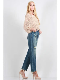 Distressed Dad Jeans - High Rise