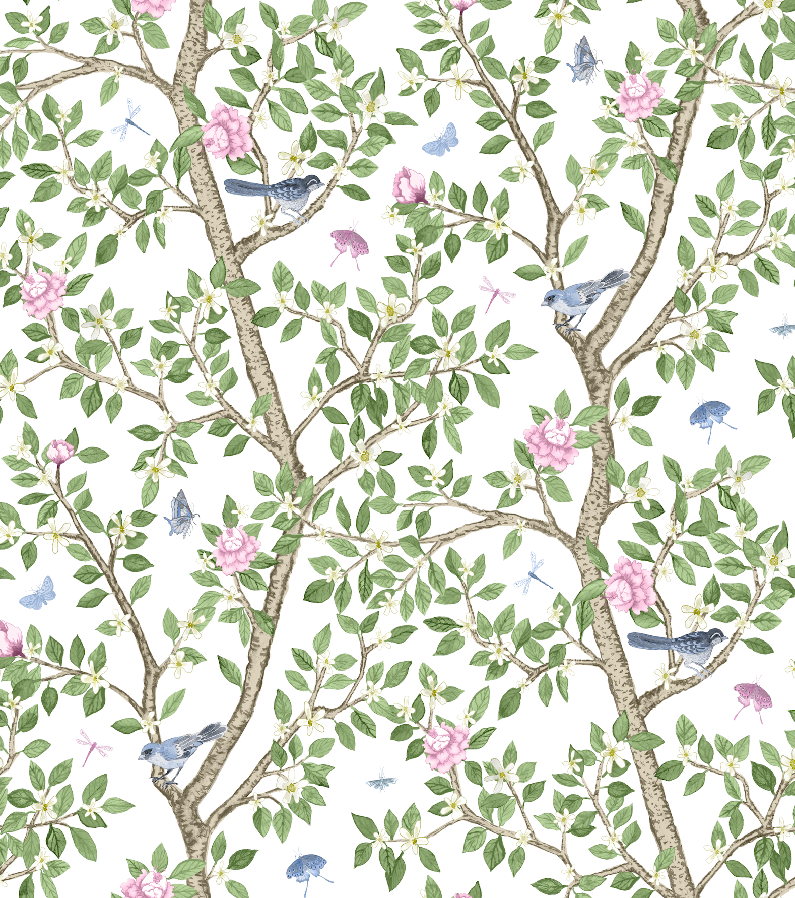 Elsie's Garden Enameled Tori Trinket Tray - Blue & Pink