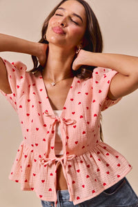 Hearts All Over Baby Doll Top