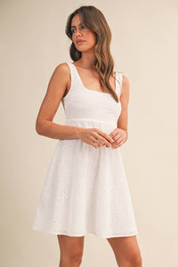Eyelet Mini Dress - White