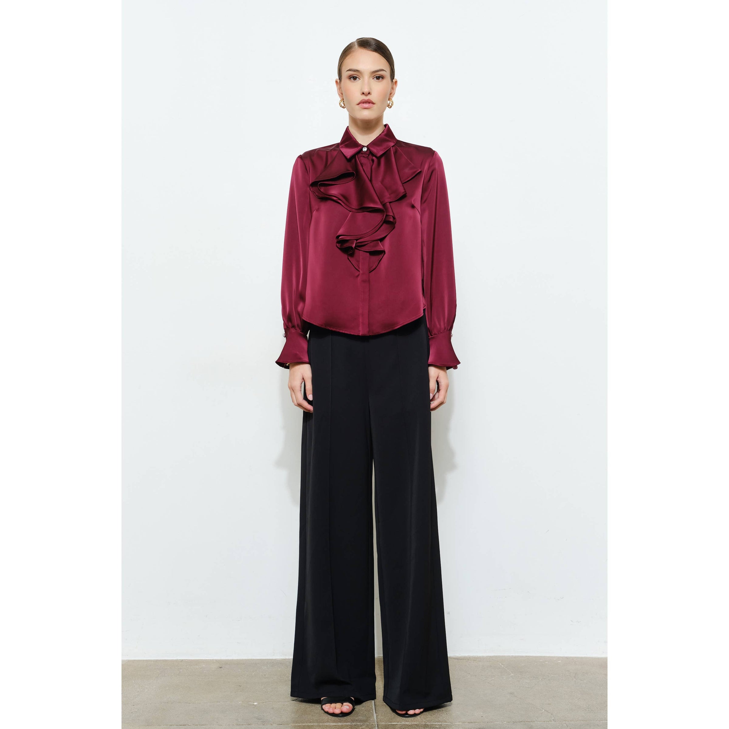Sasha Bell Sleeve Blouse - Wine