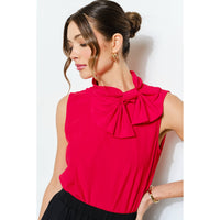 High Neck Blouse - Red