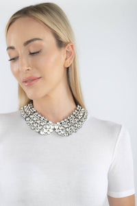 Rhinestone Collar Necklace - Clear Crystal