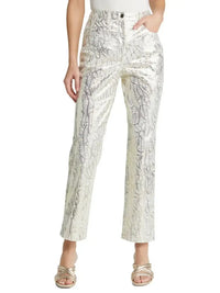 Metallic Straight Pants