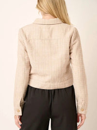 Blair Tweed Cropped Jacket - Sand