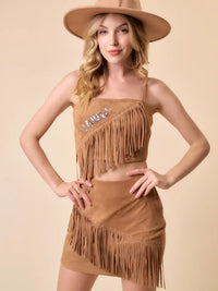 Rodeo Ready Wesley Studded Fringe Skirt